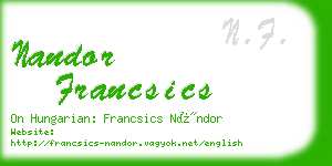 nandor francsics business card